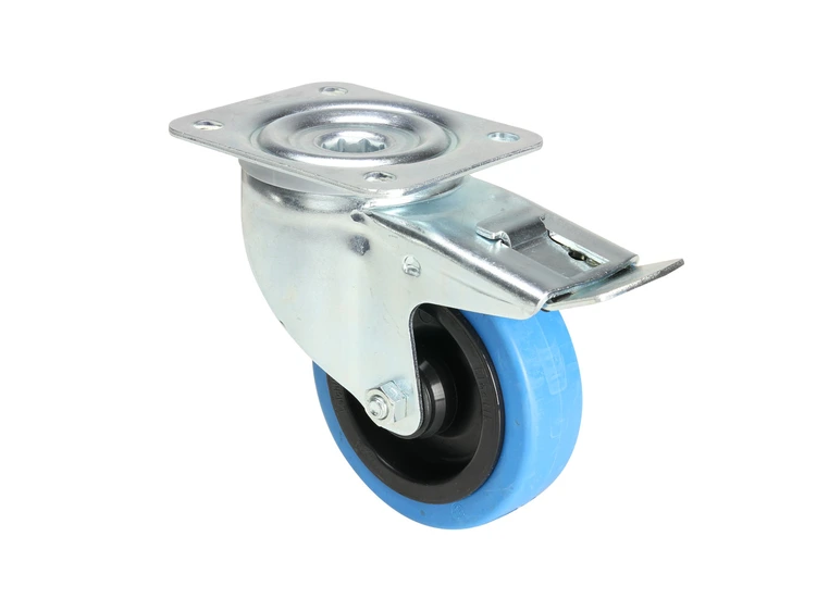 Tente 37034 - Swivel Castor 100 mm with blue Wheel and Brake 